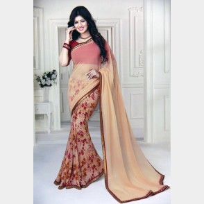 Vinay’s Soft Printed Georgette Sharee with all over rhine stone